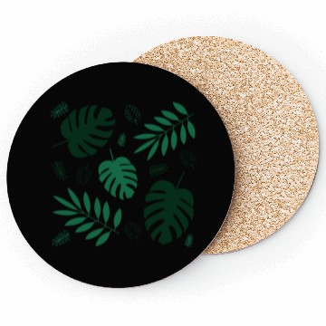 Discover Green Palm Leaves And Tropical Green Monstera Coasters