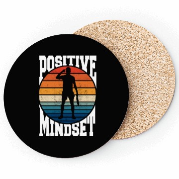 Discover Positive Mindset Vintage Sunset Tennis Coasters