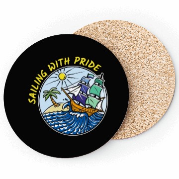 Discover LGBTQ Sailing Ship with Gay Flag, Family Vacation Coasters