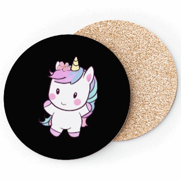 Discover Cute Dancing Unicorn, Joyful Fantasy Design Coasters