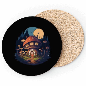 Discover Big Mushroom House Coasters