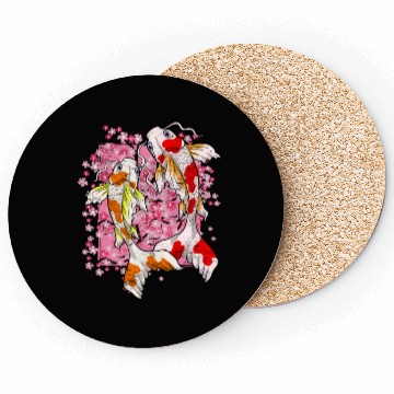 Discover Sakura Koi Fish Gift Cherry Blossom Koi Carp Coasters