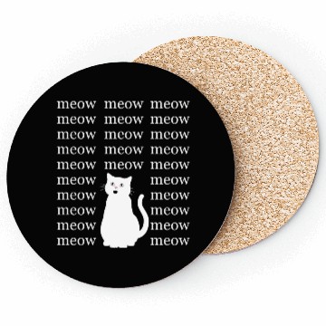 Discover Chatty Cat White Cat hipster Coasters