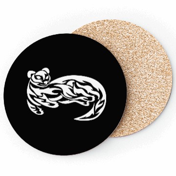 Discover Tribal Otter Tattoo green Coasters