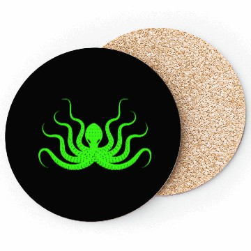 Discover Menace Octopus Neon Green Coasters