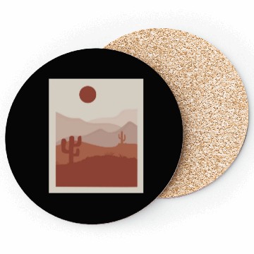 Discover desert sand and sun orange and gray Coasters