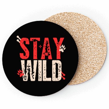 Discover Red Cream Bold Stay Wild Coasters