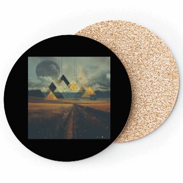 Discover Geometric Abstract Landscape [Surreal Aesthetic] Coasters