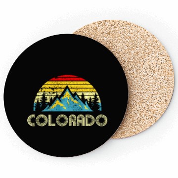 Discover Colorado Vintage Mountains Nature Hiking Coasters