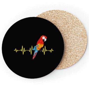 Discover Macaw Heart Beat Parrot lover Macaws Parrots Coasters