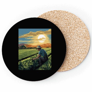 Discover Farming Farmer Farm Agriculture Coasters