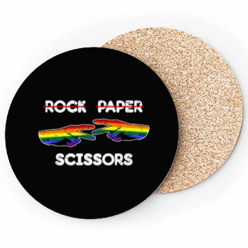 Discover Rock Paper Scissors Funny Lesbian Pride LGBT Cool Coasters
