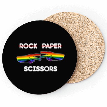 Discover Rock Paper Scissors Funny Lesbian Pride LGBT Cute Coasters