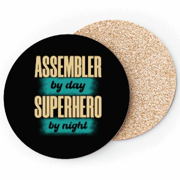Discover Assembler By Day Superhero By Night green Coasters