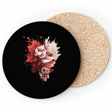 Discover Love flowers: Red "Heart-shaped" Flowers Coasters