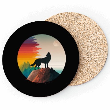 Discover LGBTQIA+ Majestic wolf on the mountain top Coasters