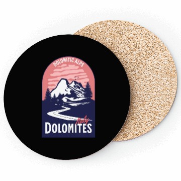 Discover Dolomites Italy Mountain Sunset Coasters
