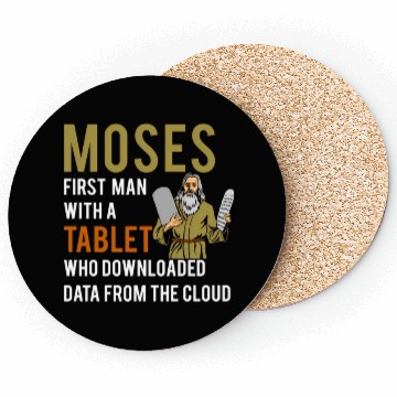 Discover Jewish Passover Moses Tablet Data Cloud Computing Coasters