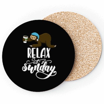 Discover Relax It's Sunday Sloth Coasters