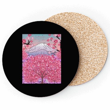 Discover Japan nature mountain sakura gift cherry blossoms Coasters