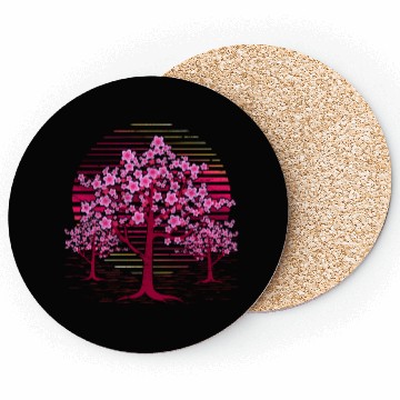 Discover Japanese sakura tree gift retro cherry blossoms Coasters