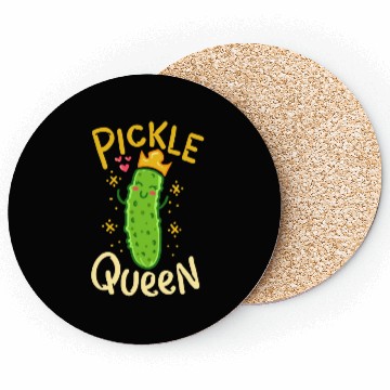Discover Pickle Queen Vegan Funny Cucumber Vegetable Coasters