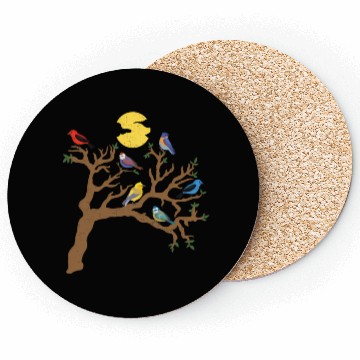 Discover Wild Nature With Trees And Birds Coasters