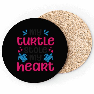 Discover Sea Turtle Tortoise Valentines Day Coasters