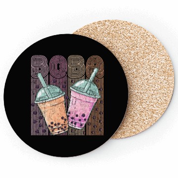 Discover Boba Tea Design Bubbles Bubble Tea Retro Boba Coasters