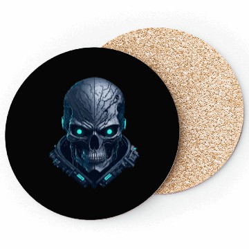 Discover Dark cyberpunk Skull artwork Coasters