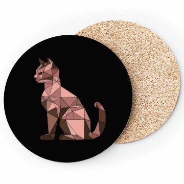 Discover Pink Geometric kitty cat for pet lovers Coasters