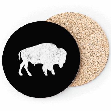 Discover Distressed Buffalo Bison Animal Coasters