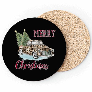 Discover Merry Christmas Leopard Print Truck Coasters