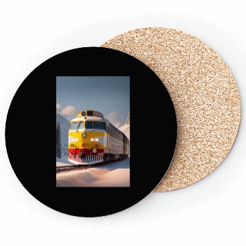 Discover The train logo design Coasters