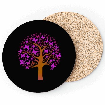 Discover Purple Butterfly Nature Tree Coasters