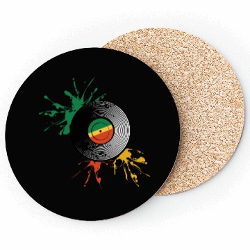 Discover Rastafarian flag and vinyl record. Coasters