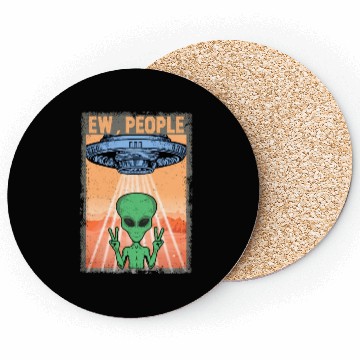 Discover Ew People Alien Funny Ufo Vintage Coasters