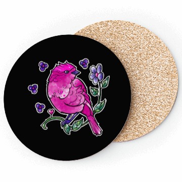 Discover Fuchsia Pink Bird Coasters