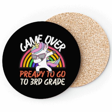 Discover Game over ready to go to 3rd grade, back to school Coasters