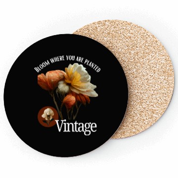 Discover Brown Floral Life Quotes Vintage Coasters