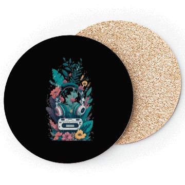 Discover Old School Sound Vintage Style Vibes Coasters