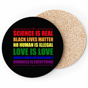 Discover Science Is Real Kindness Is Everything Coasters
