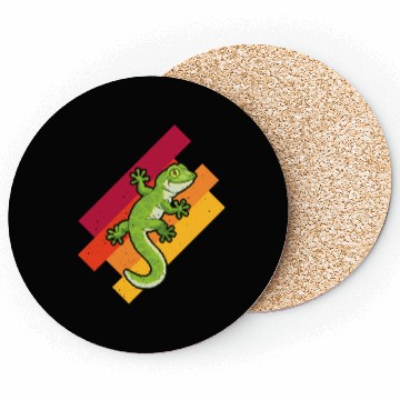 Discover Pixel Green Gecko Coasters