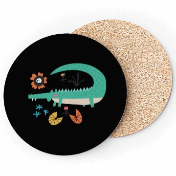 Discover Happy Green Crocodile Coasters