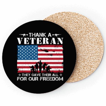 Discover US Army Thank A Veteran American Flag Coasters