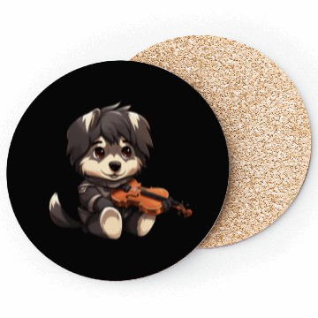 Discover husky German Shepherd with Violin – Musical Dog De Coasters