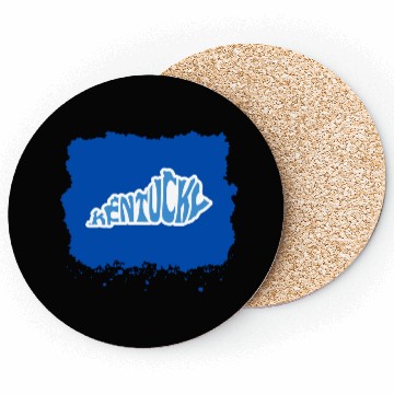 Discover Kentucky Typography Sticker in State Shape Coasters
