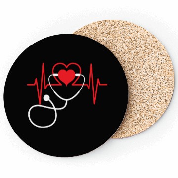 Discover Funny Heart Beats Nurse Nursing Doctor Medical Coasters