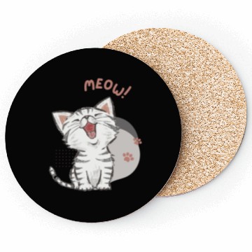 Discover Cute cat meow Coasters