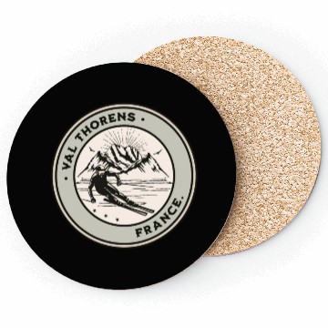 Discover Val Thorens France Vintage Skiing Coasters